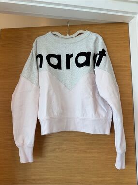 Isabel Marant ETOILE Light Pink & Grey Logo Sweatshirt